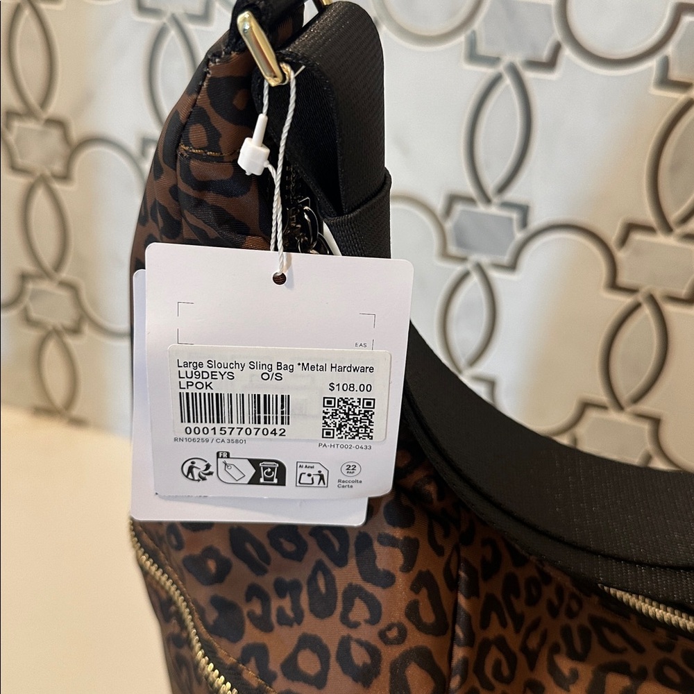NWT Lululemon Slouchy Sling Bag 13L - Leopard Print Metal Hardware - Picture 10 of 10